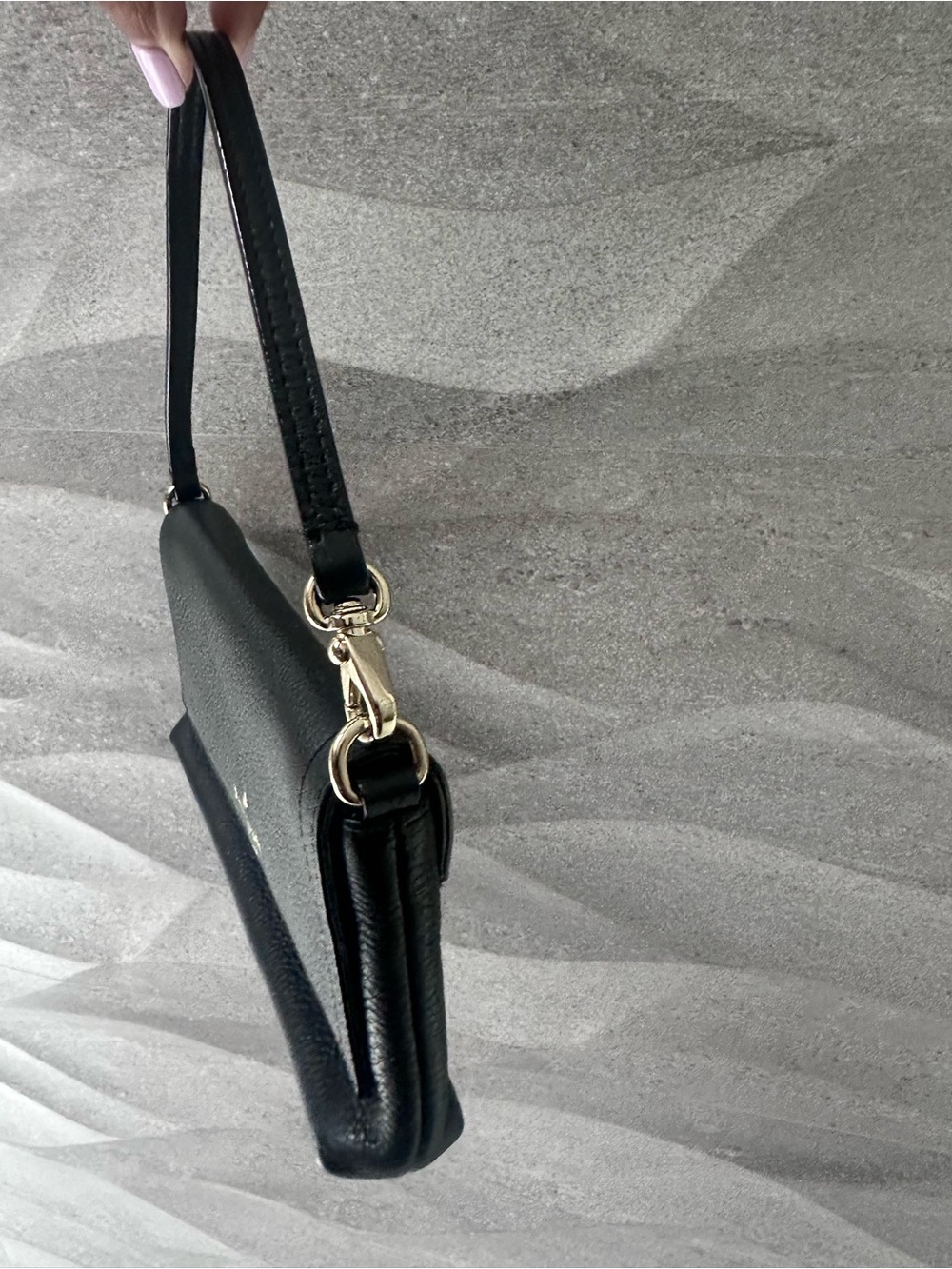 Kate Spade Black Pebbled Leather Clutch Shoulder Bag - Picture 4 of 7